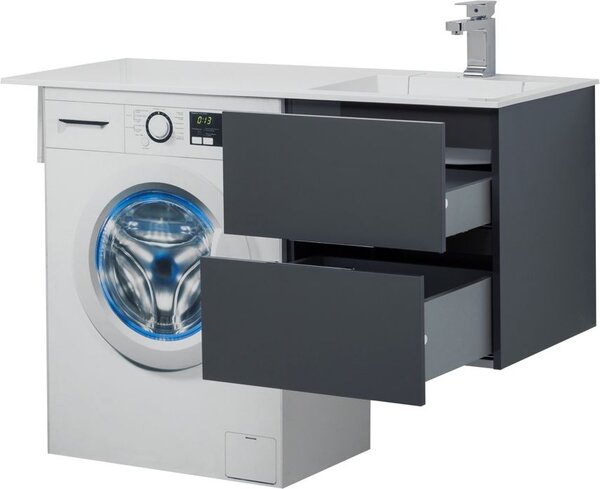 Тумба с раковиной Aquanet Алвита 120 R серый антрацит
