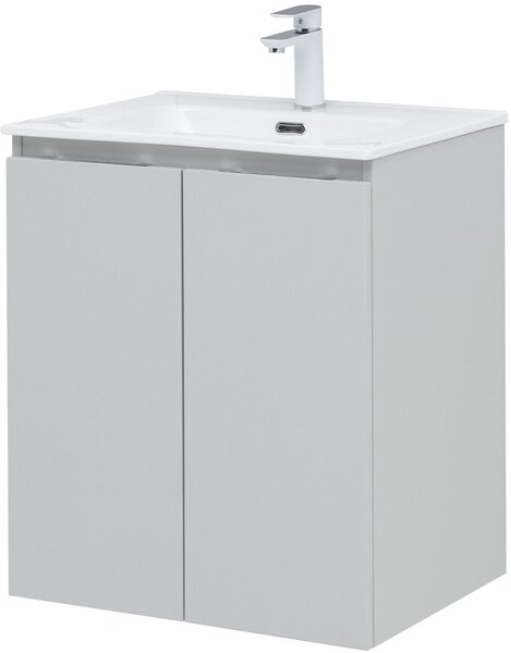 Тумба с раковиной Aquanet Алвита New 60 2 дверцы, серый