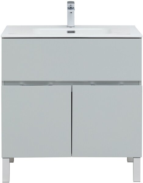 Тумба с раковиной Aquanet Алвита New 80 1 ящик, 2 дверцы, серый