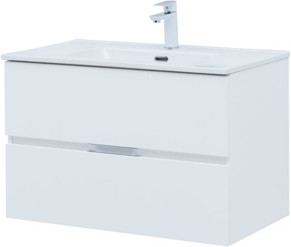 Тумба с раковиной Aquanet Алвита New 80 2 ящика, белый матовый
