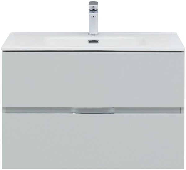 Тумба с раковиной Aquanet Алвита New 80 2 ящика, серый