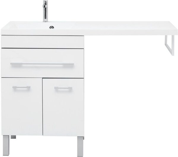 Тумба с раковиной Aquanet Верона 120 L белый (напольная, 1 ящик, 2 дверцы)