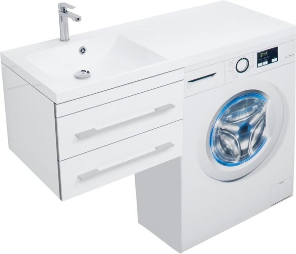Тумба с раковиной Aquanet Верона 120 L белый (подвесная, 2 ящика)