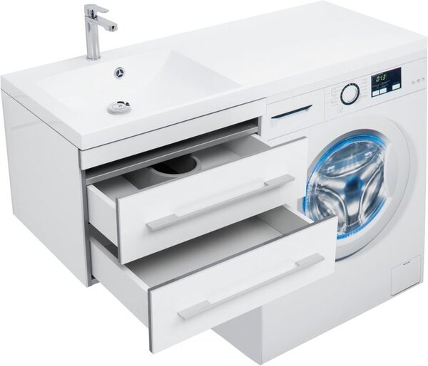 Тумба с раковиной Aquanet Верона 120 L белый (подвесная, 2 ящика)