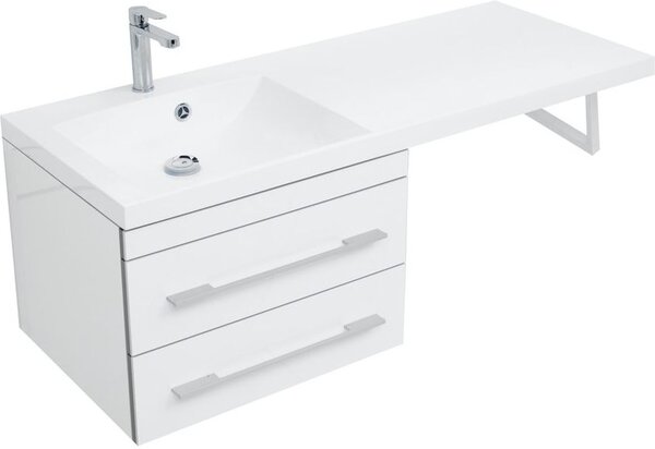 Тумба с раковиной Aquanet Верона 120 L белый (подвесная, 2 ящика)