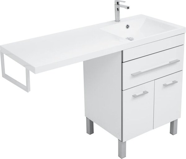 Тумба с раковиной Aquanet Верона 120 R белый (напольная, 1 ящик, 2 дверцы)