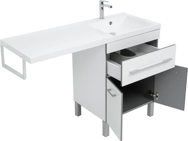 Тумба с раковиной Aquanet Верона 120 R белый (напольная, 1 ящик, 2 дверцы)