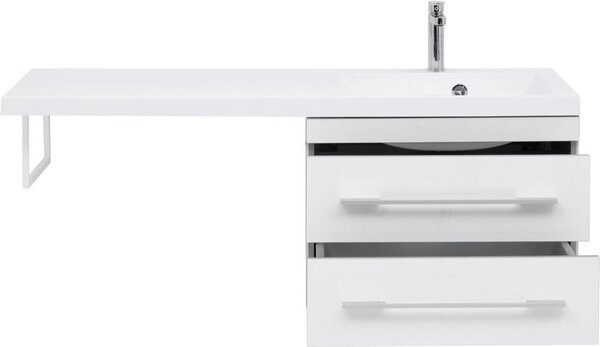Тумба с раковиной Aquanet Верона 120 R белый (подвесная, 2 ящика)