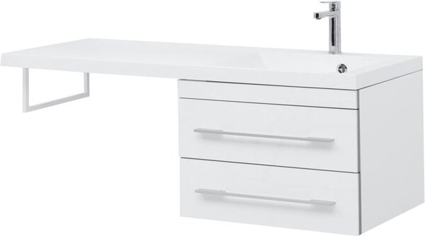 Тумба с раковиной Aquanet Верона 120 R белый (подвесная, 2 ящика)