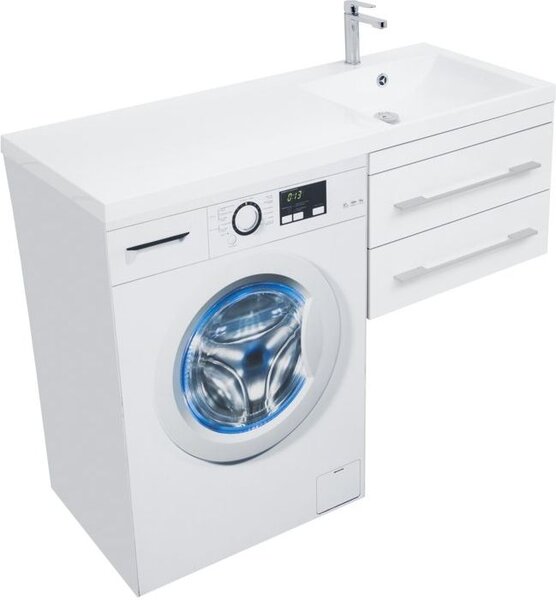 Тумба с раковиной Aquanet Верона 120 R белый (подвесная, 2 ящика)