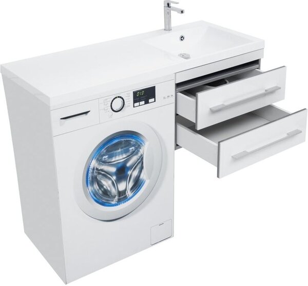 Тумба с раковиной Aquanet Верона 120 R белый (подвесная, 2 ящика)