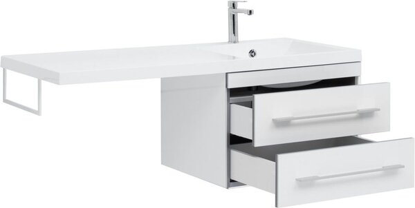 Тумба с раковиной Aquanet Верона 120 R белый (подвесная, 2 ящика)