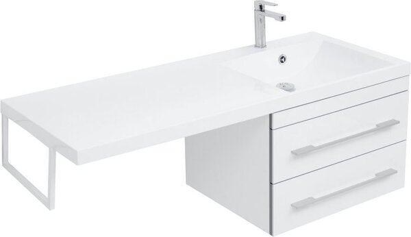 Тумба с раковиной Aquanet Верона 120 R белый (подвесная, 2 ящика)
