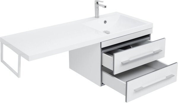 Тумба с раковиной Aquanet Верона 120 R белый (подвесная, 2 ящика)