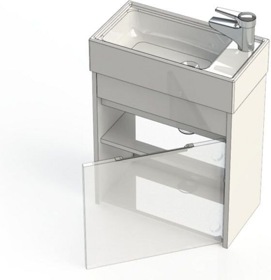 Тумба с раковиной Aquanet Лидс 50 белый