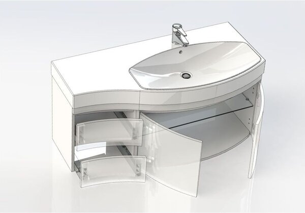 Тумба с раковиной Aquanet Опера 115 R белый (2 дверцы 2 ящика)