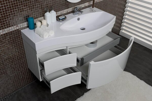 Тумба с раковиной Aquanet Опера 115 R белый (2 дверцы 2 ящика)