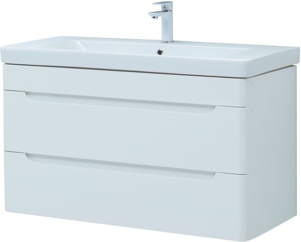 Тумба с раковиной Aquanet София 105 белый глянец (2 ящика)