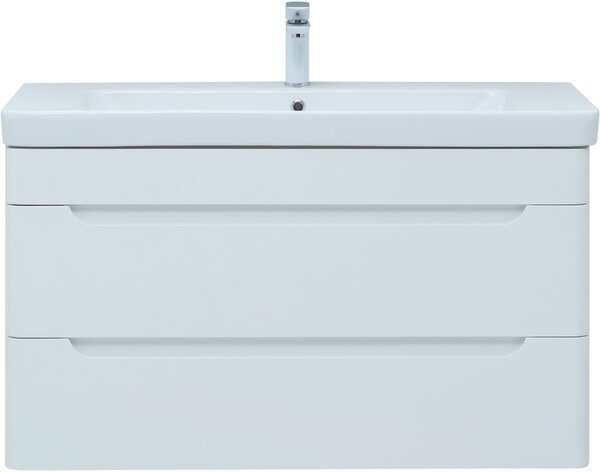 Тумба с раковиной Aquanet София 105 белый глянец (2 ящика)