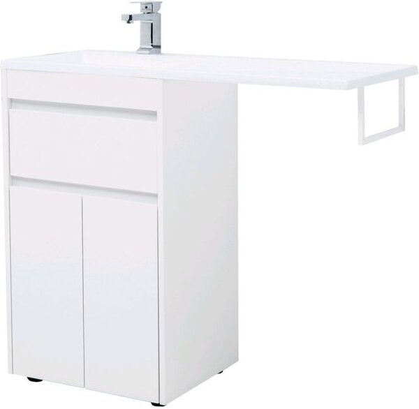 Тумба с раковиной Aquanet Токио 110 L белый (напольная, 1 ящик, 2 дверцы)