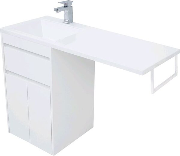 Тумба с раковиной Aquanet Токио 110 L белый (напольная, 1 ящик, 2 дверцы)