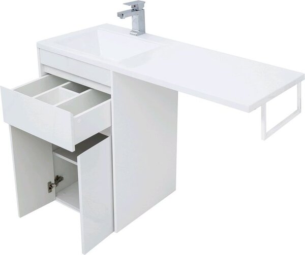 Тумба с раковиной Aquanet Токио 110 L белый (напольная, 1 ящик, 2 дверцы)
