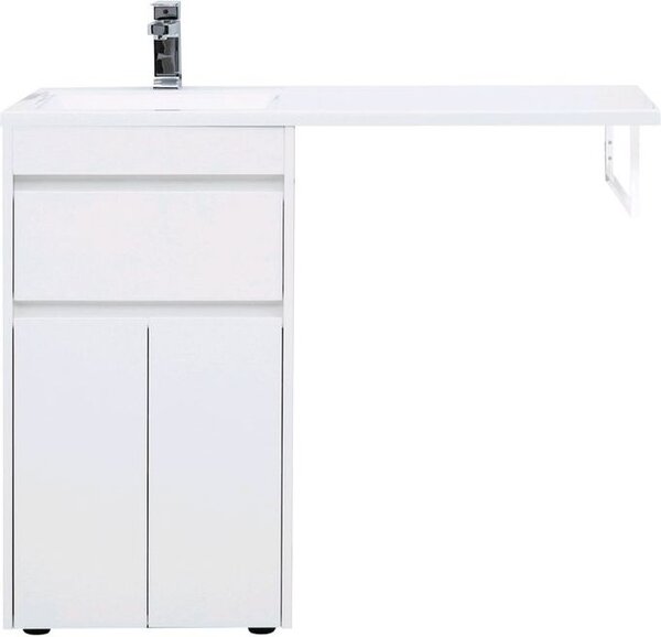 Тумба с раковиной Aquanet Токио 110 L белый (напольная, 1 ящик, 2 дверцы)