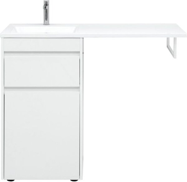 Тумба с раковиной Aquanet Токио 110 L белый (напольная, 1 ящик)