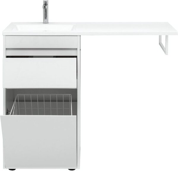Тумба с раковиной Aquanet Токио 110 L белый (напольная, 1 ящик)