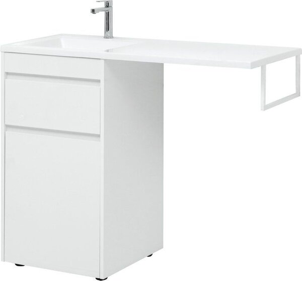 Тумба с раковиной Aquanet Токио 110 L белый (напольная, 1 ящик)