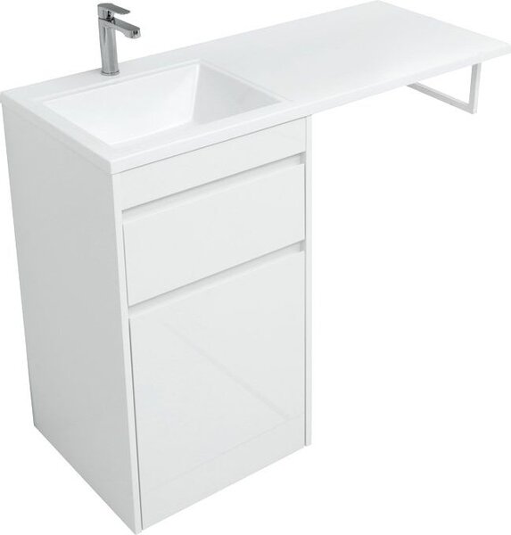 Тумба с раковиной Aquanet Токио 110 L белый (напольная, 1 ящик)
