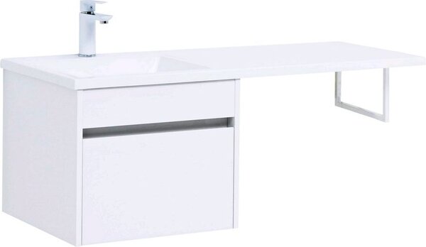 Тумба с раковиной Aquanet Токио 110 L белый (подвесная, 1 ящик)