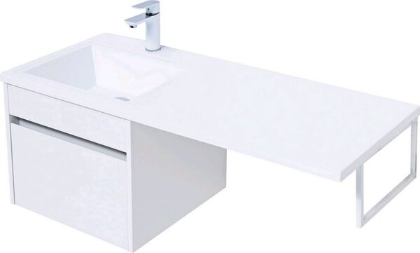 Тумба с раковиной Aquanet Токио 110 L белый (подвесная, 1 ящик)