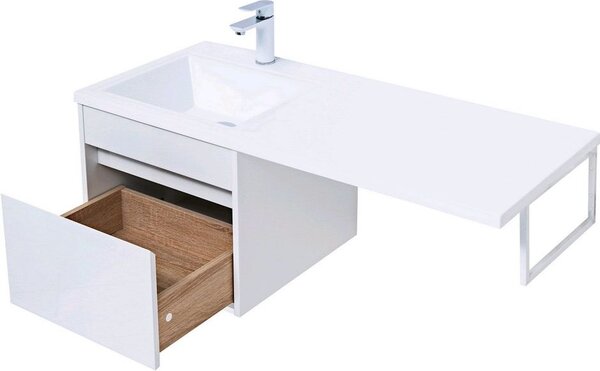 Тумба с раковиной Aquanet Токио 110 L белый (подвесная, 1 ящик)