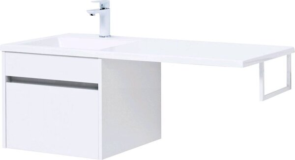 Тумба с раковиной Aquanet Токио 110 L белый (подвесная, 1 ящик)