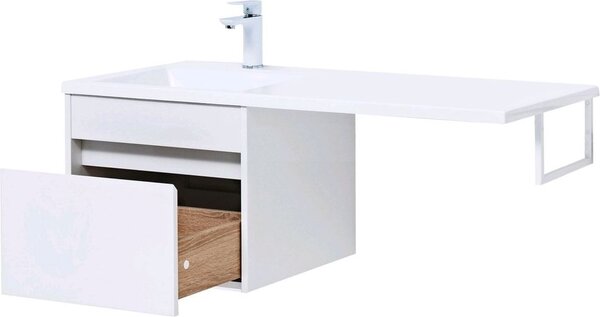 Тумба с раковиной Aquanet Токио 110 L белый (подвесная, 1 ящик)