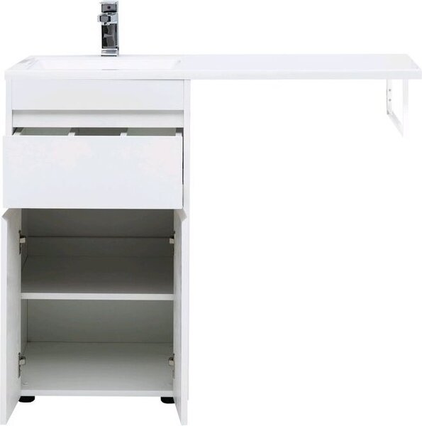 Тумба с раковиной Aquanet Токио 110 L белый (подвесная, 1 ящик)