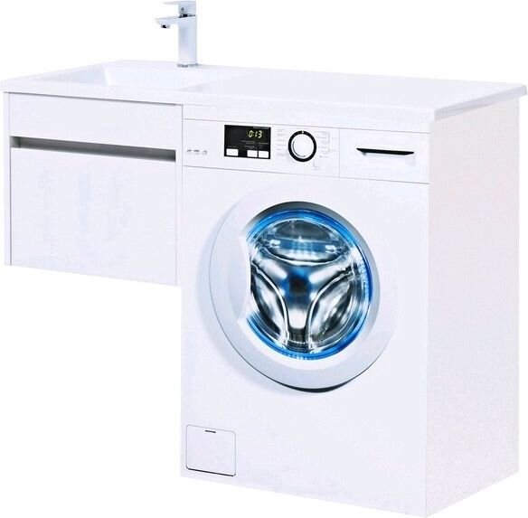 Тумба с раковиной Aquanet Токио 110 L белый (подвесная, 1 ящик)