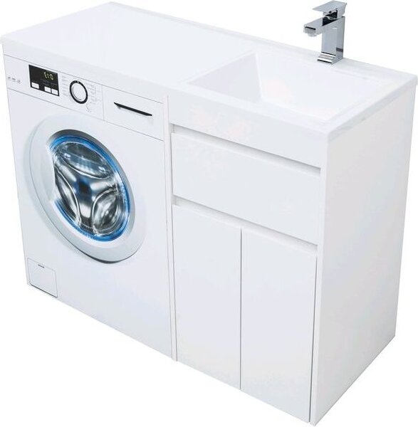 Тумба с раковиной Aquanet Токио 110 R белый (напольная, 1 ящик, 2 дверцы)