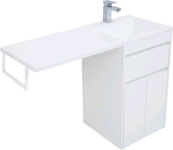 Тумба с раковиной Aquanet Токио 110 R белый (напольная, 1 ящик, 2 дверцы)