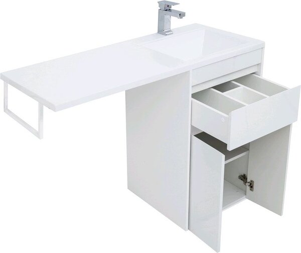 Тумба с раковиной Aquanet Токио 110 R белый (напольная, 1 ящик, 2 дверцы)
