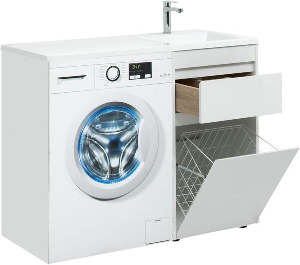 Тумба с раковиной Aquanet Токио 110 R белый (напольная, 1 ящик)