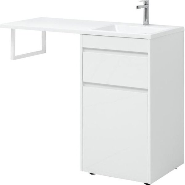 Тумба с раковиной Aquanet Токио 110 R белый (напольная, 1 ящик)