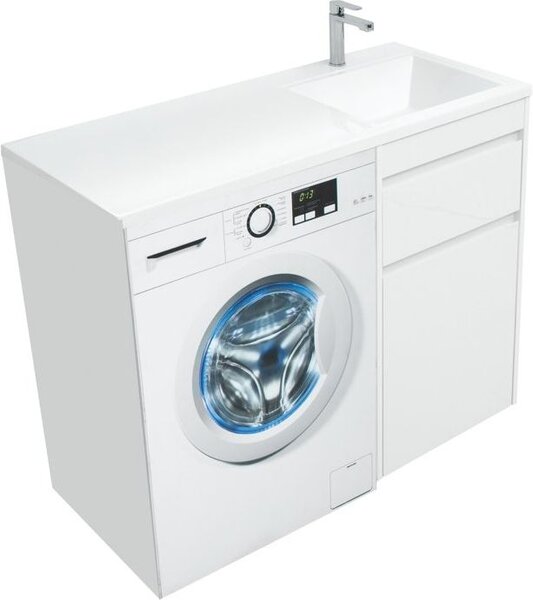 Тумба с раковиной Aquanet Токио 110 R белый (напольная, 1 ящик)