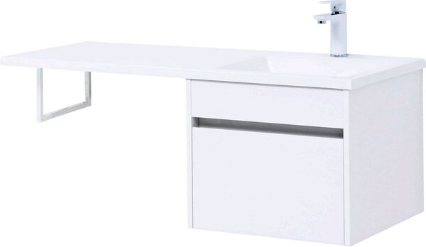 Тумба с раковиной Aquanet Токио 110 R белый (подвесная, 1 ящик)