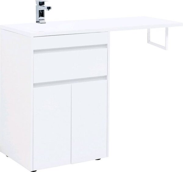 Тумба с раковиной Aquanet Токио 120 L белый (напольная, 1 ящик, 2 дверцы)