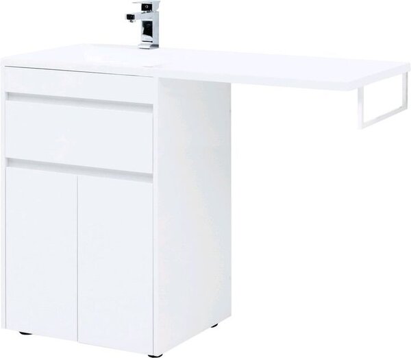 Тумба с раковиной Aquanet Токио 120 L белый (напольная, 1 ящик, 2 дверцы)