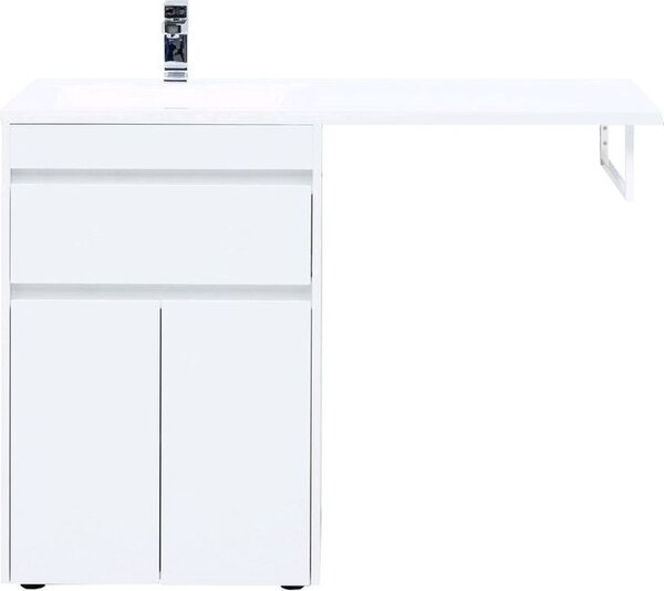 Тумба с раковиной Aquanet Токио 120 L белый (напольная, 1 ящик, 2 дверцы)
