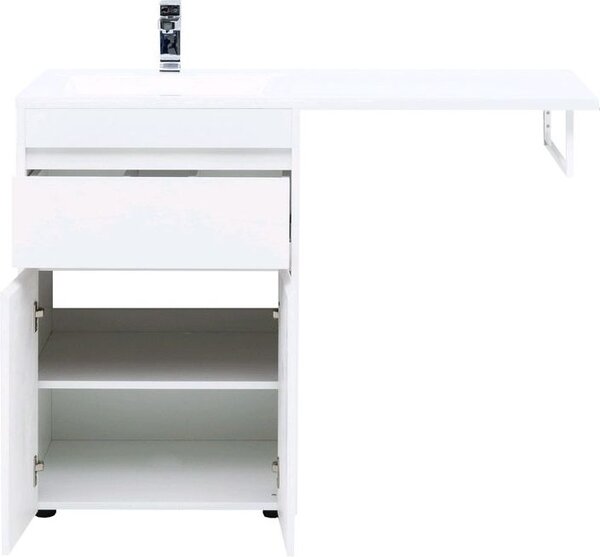 Тумба с раковиной Aquanet Токио 120 L белый (напольная, 1 ящик, 2 дверцы)