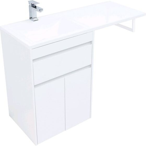 Тумба с раковиной Aquanet Токио 120 L белый (напольная, 1 ящик, 2 дверцы)